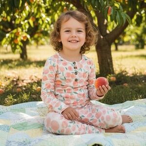 Lou Lou and Company Georgia Peach pajama set size 6-7